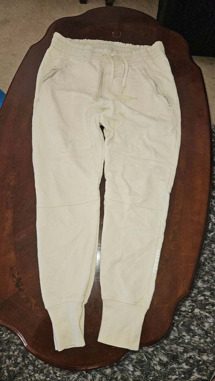 Kith Logo Cream Fleece Joggers with Zipper Pockets